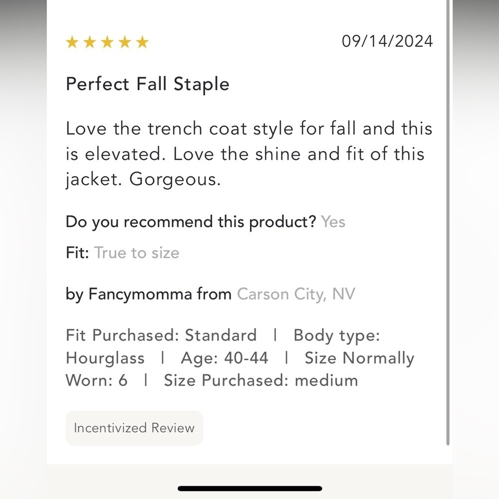 Anthropologie NWT High-Shine Trench Coat size 12. - Picture 9 of 9